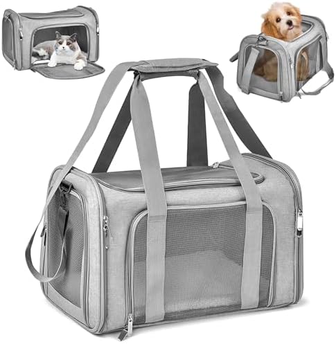 Transportín Textil Plegable Sprifityy con Colchón Suave para Conejos