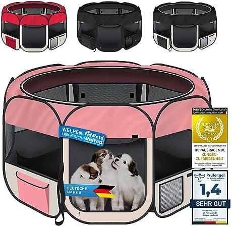 Corral XXL Plegable Rosa para Conejos - Tela Oxford Impermeable