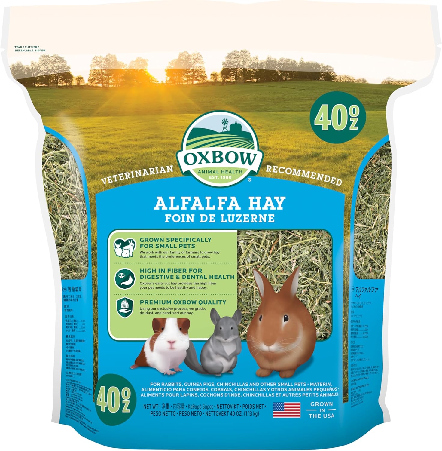 Oxbow Heno de Alfalfa 1,13kg — Formato Ahorro para Gazapos