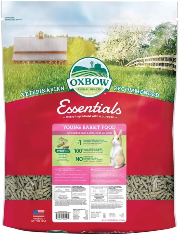 Oxbow Essentials Alimento para Conejo Joven | Heno de Alfalfa 11,3 kg